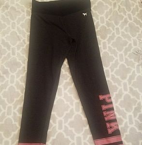 PINK Yoga leggings with Mauve PINK logo